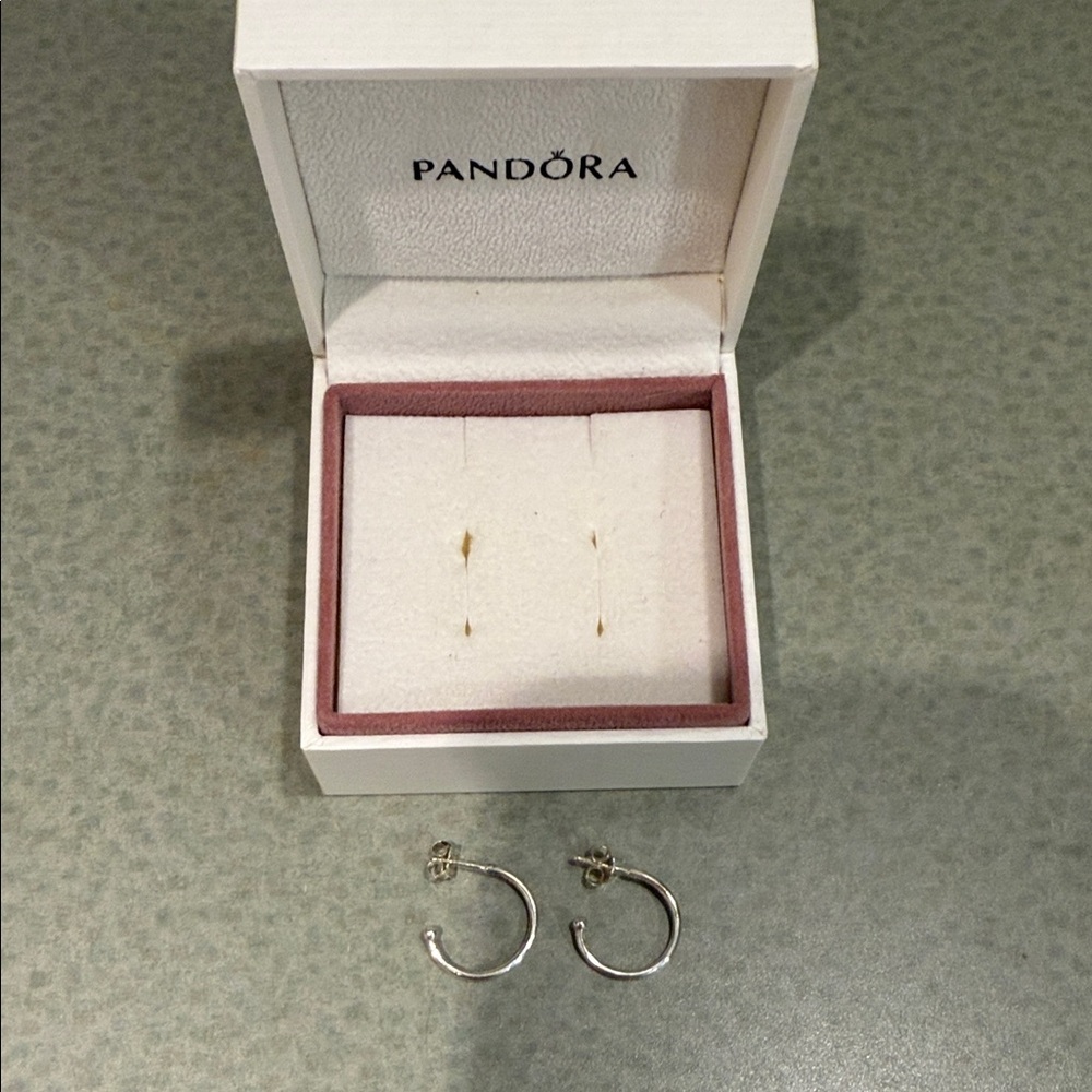 Pandora Silver Open Hoop Earrings